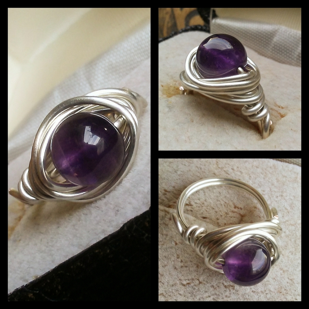 🌙💜Amethyst Stone Ring - 4.5